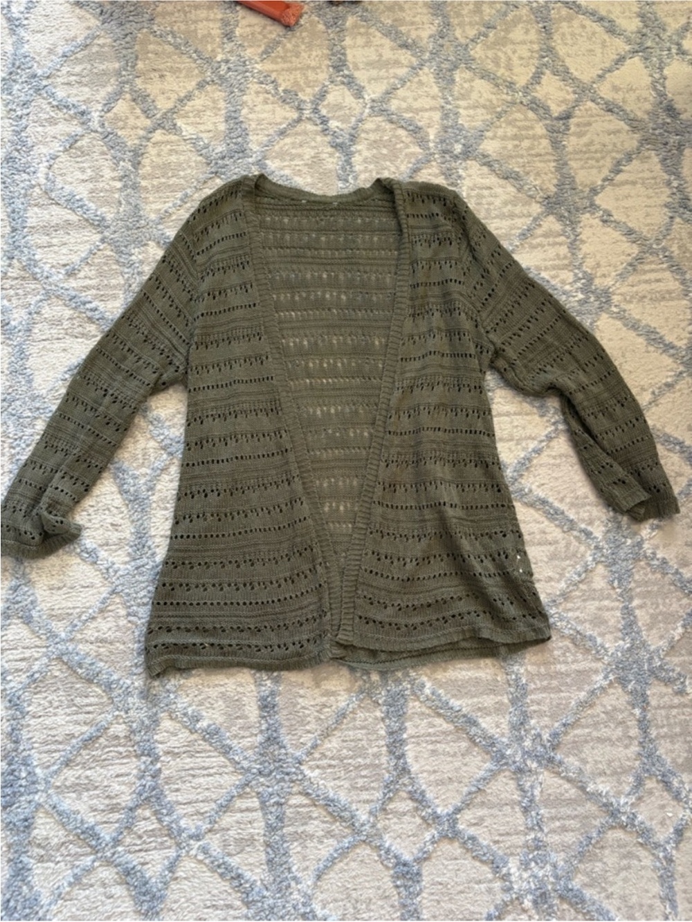 3 for $14 Open-Front Olive Knit Cardigan Sweater size small